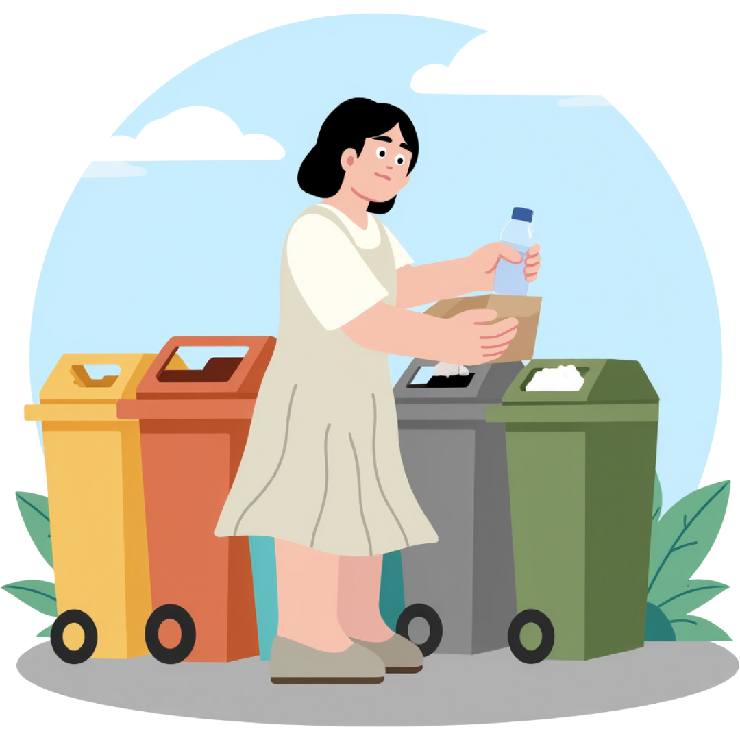 Hotel staff tagging waste with QR codes